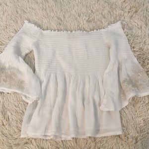 White Off the Shoulder Blouse